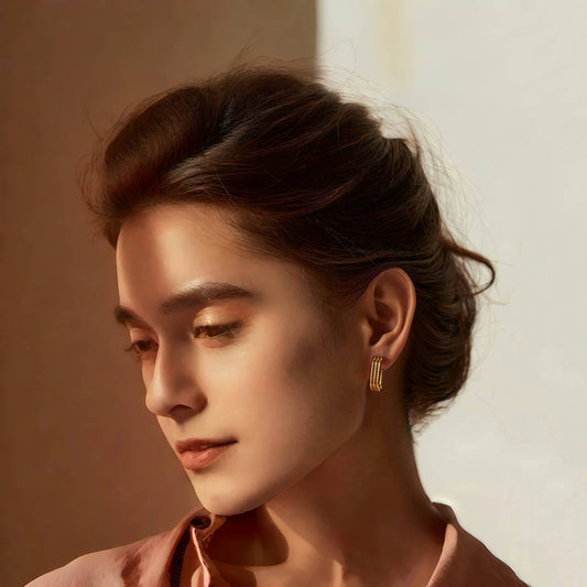 Aquarly Triple Wave Hoops