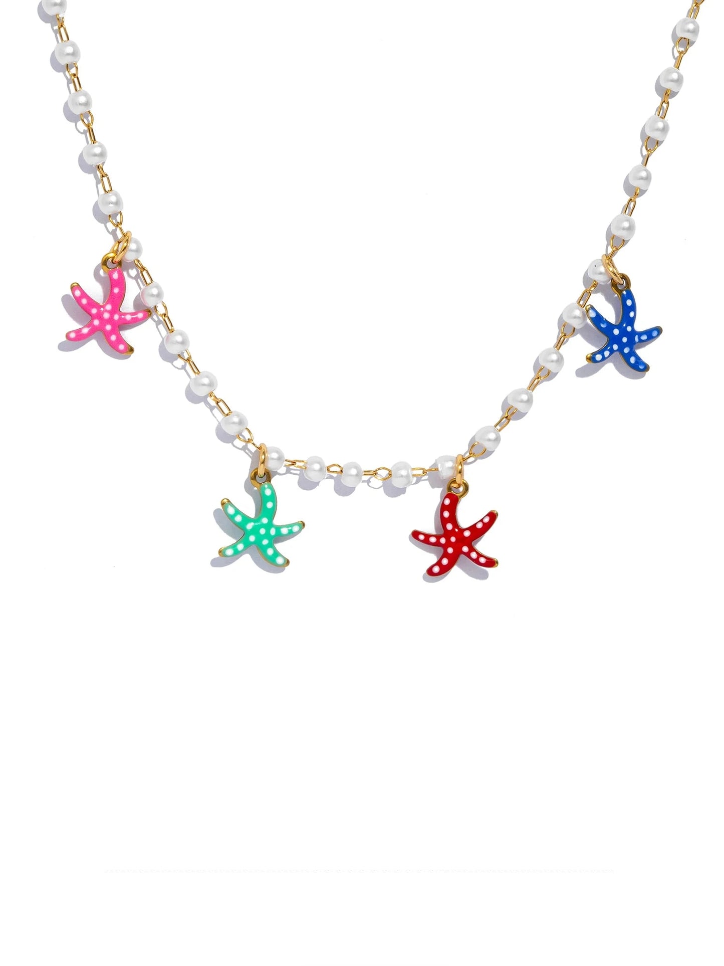 Aquarly Pearl Starfish Necklace