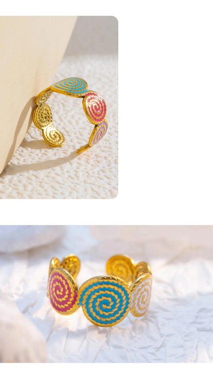 Aquarly Twist Enamel Ring