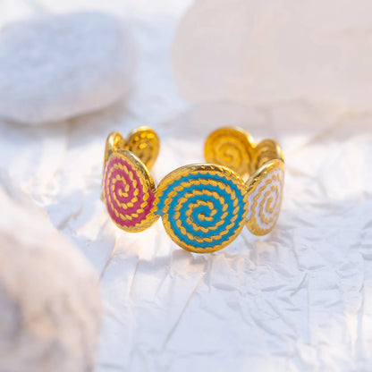 Aquarly Twist Enamel Ring