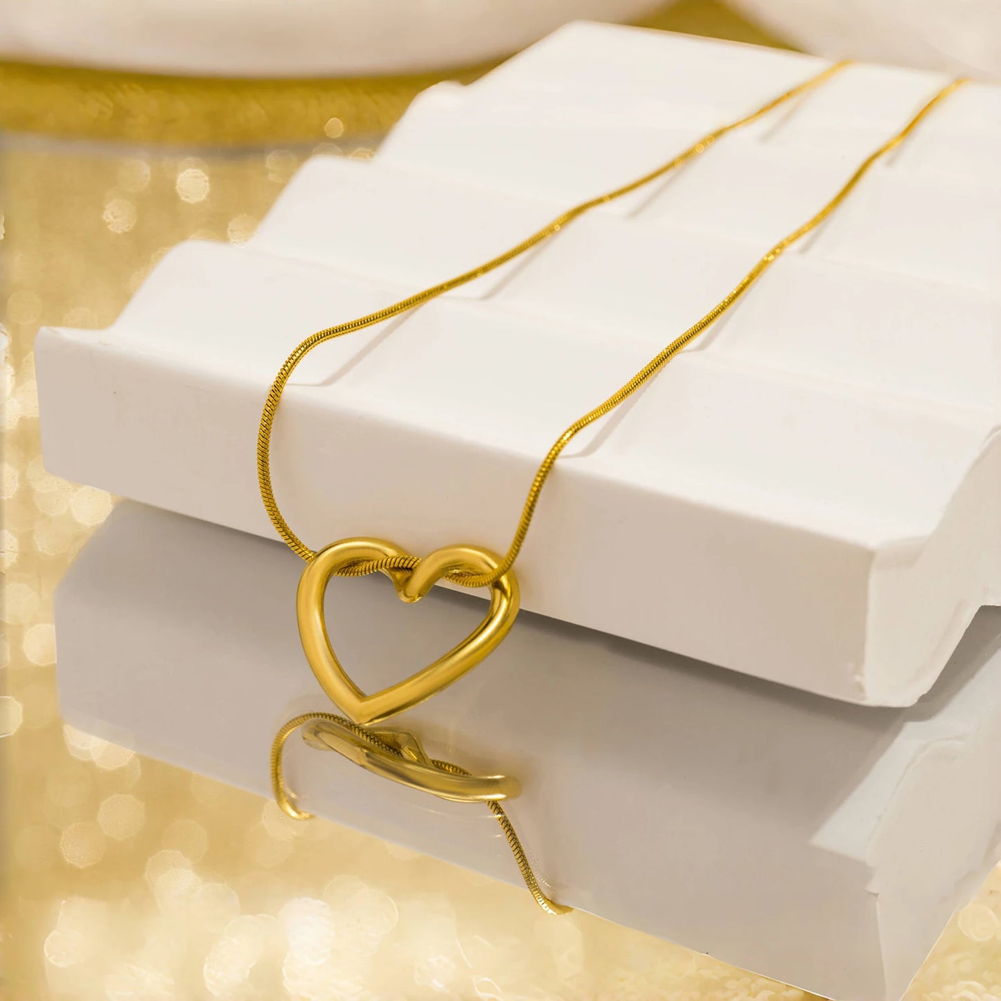 Aquarly Golden Heart Necklace