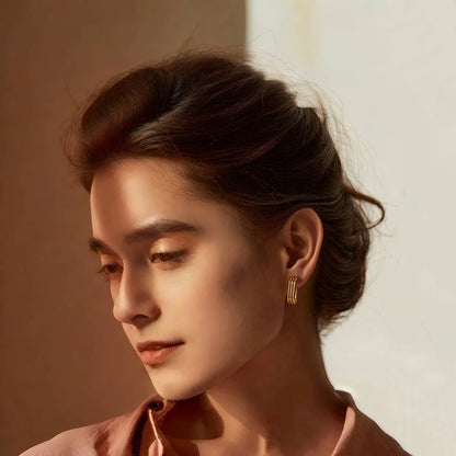 Aquarly Triple Wave Hoops