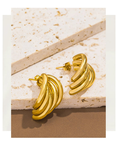 Aquarly Golden Wave Hoops