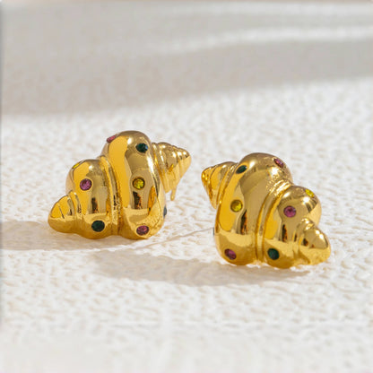 Aquarly Rhinestone Conch Earrings