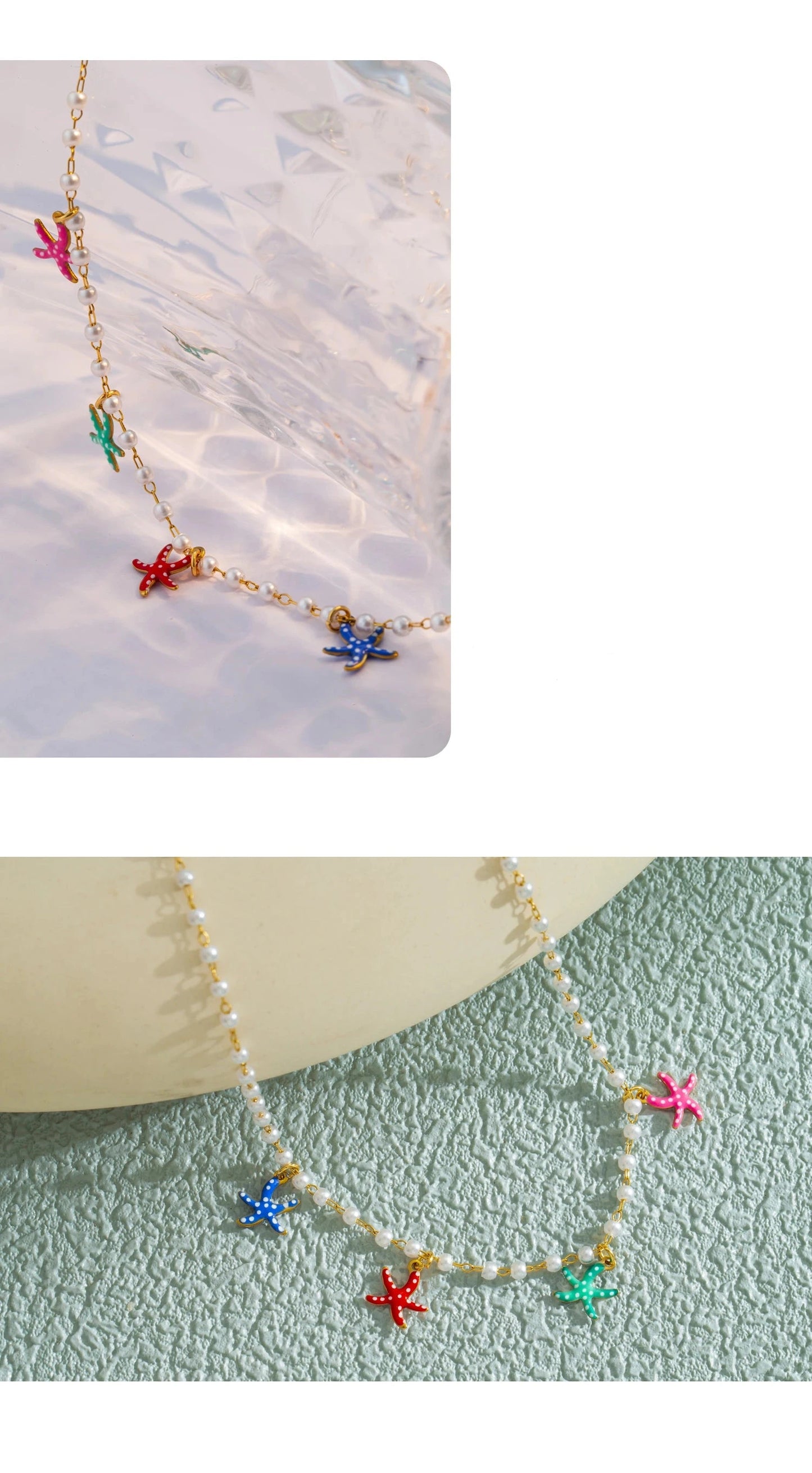 Aquarly Pearl Starfish Necklace