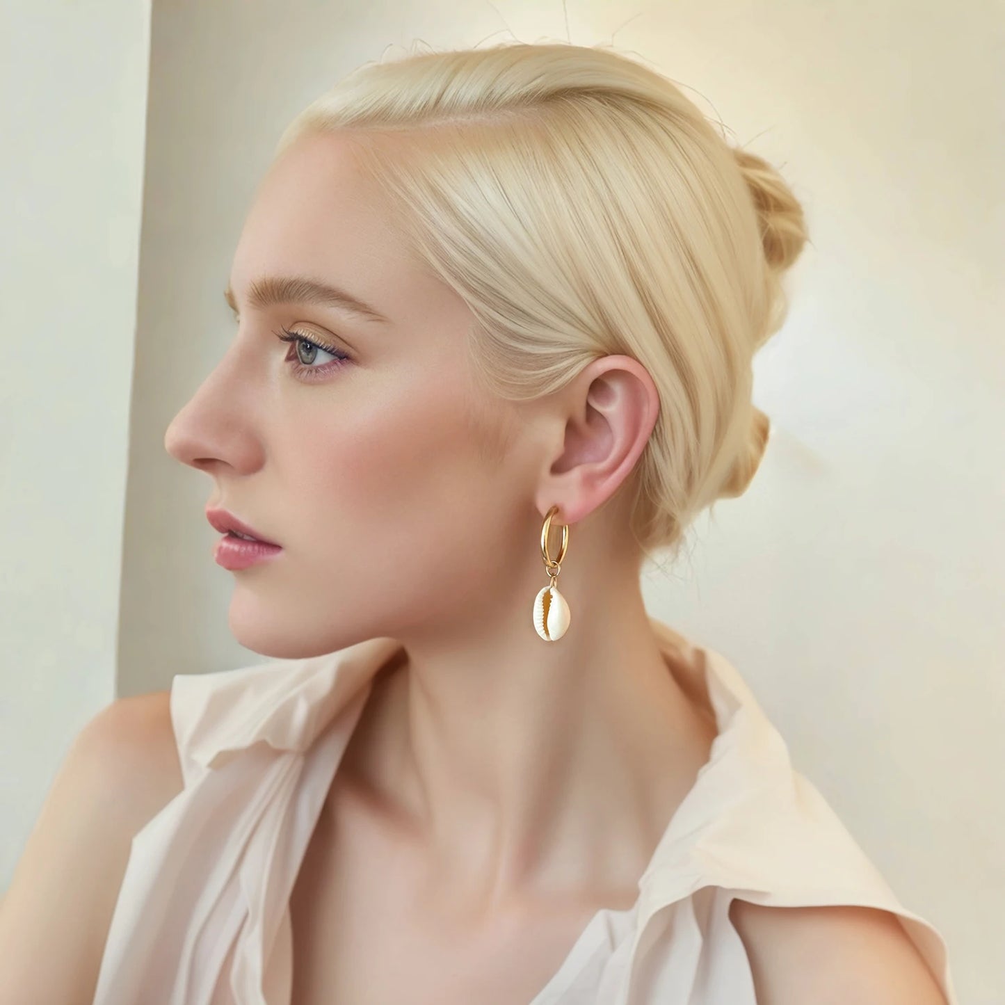 Aquarly Conch Drop Earrings