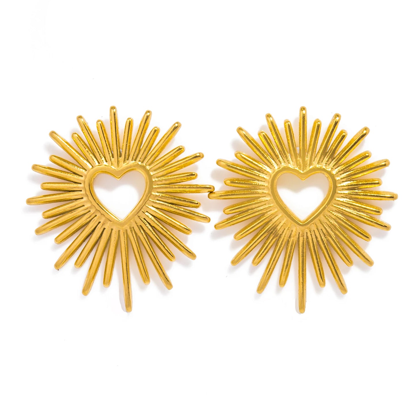 Aquarly Floral Heart Studs