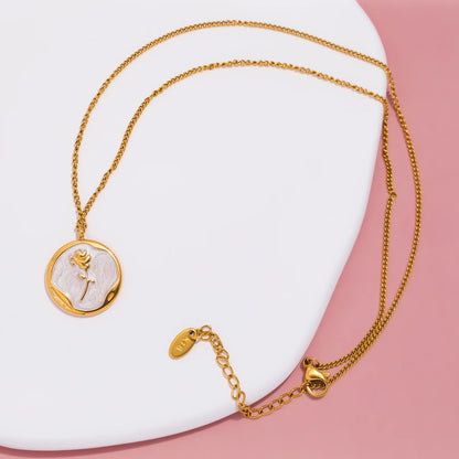 Aquarly Rose Medallion Necklace