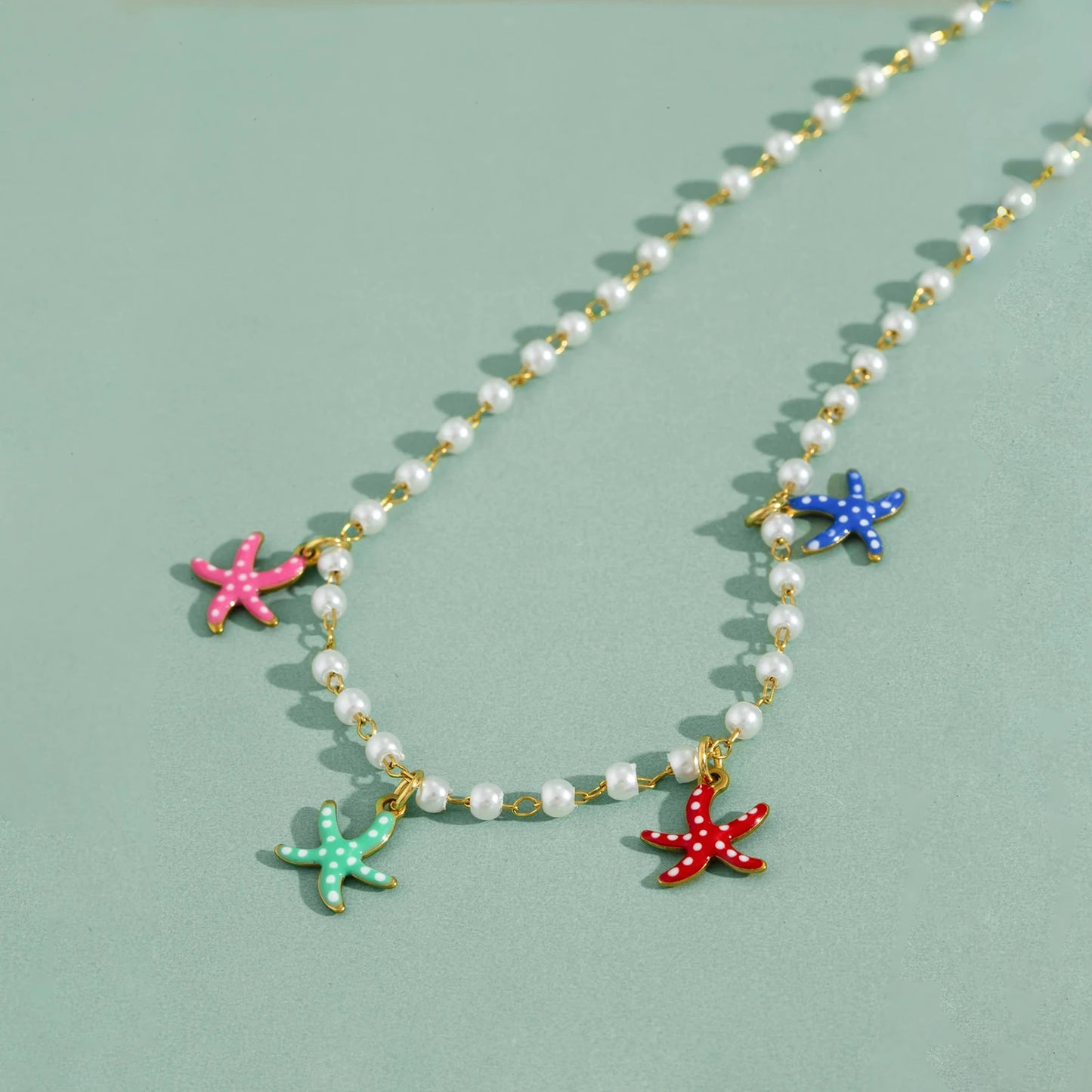 Aquarly Pearl Starfish Necklace