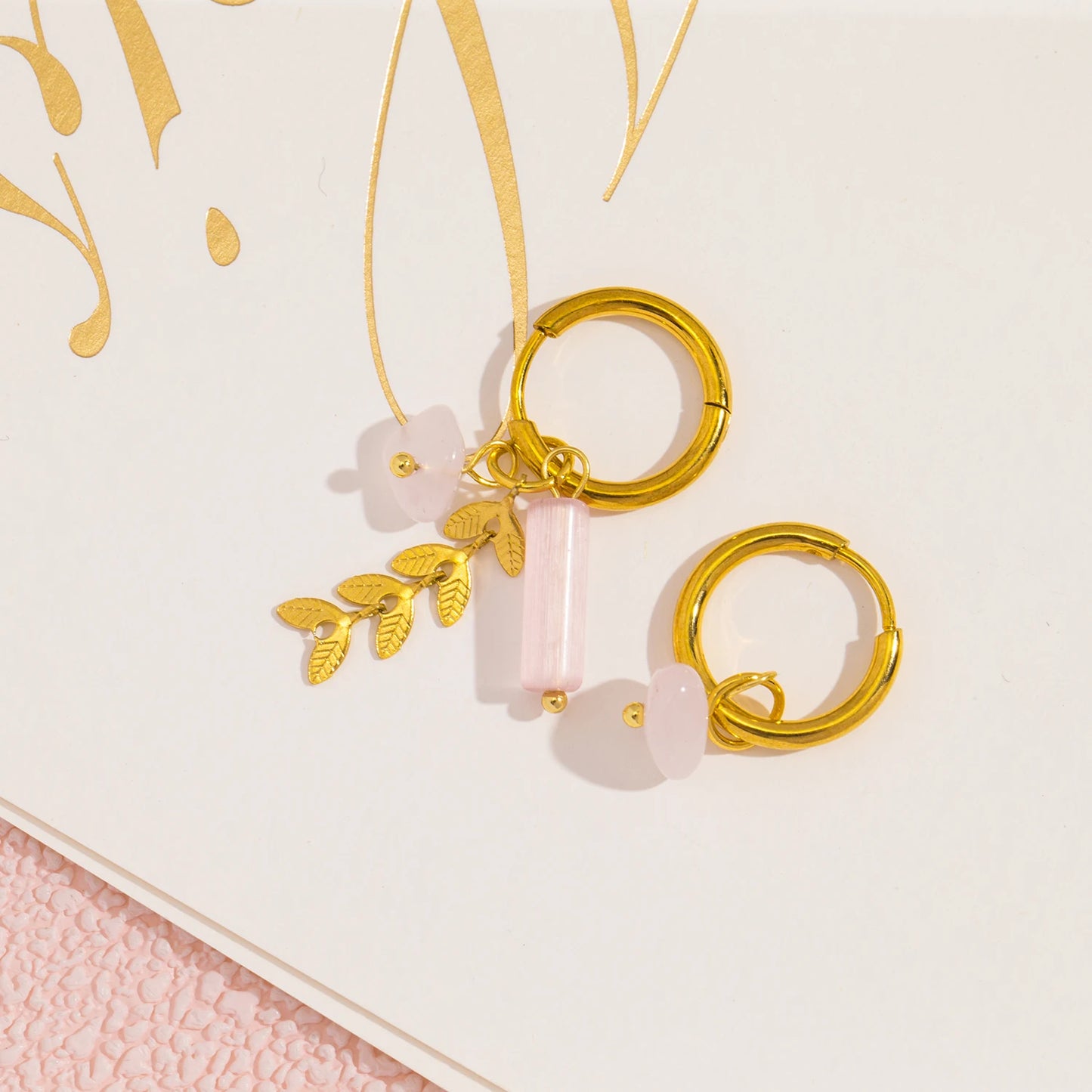 Aquarly Rosé Charm Hoops