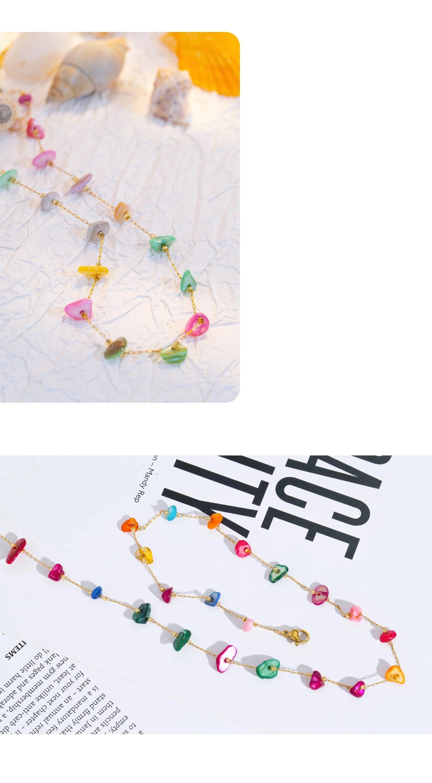 Aquarly Rainbow Shell Necklace