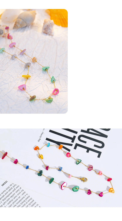 Aquarly Rainbow Shell Necklace