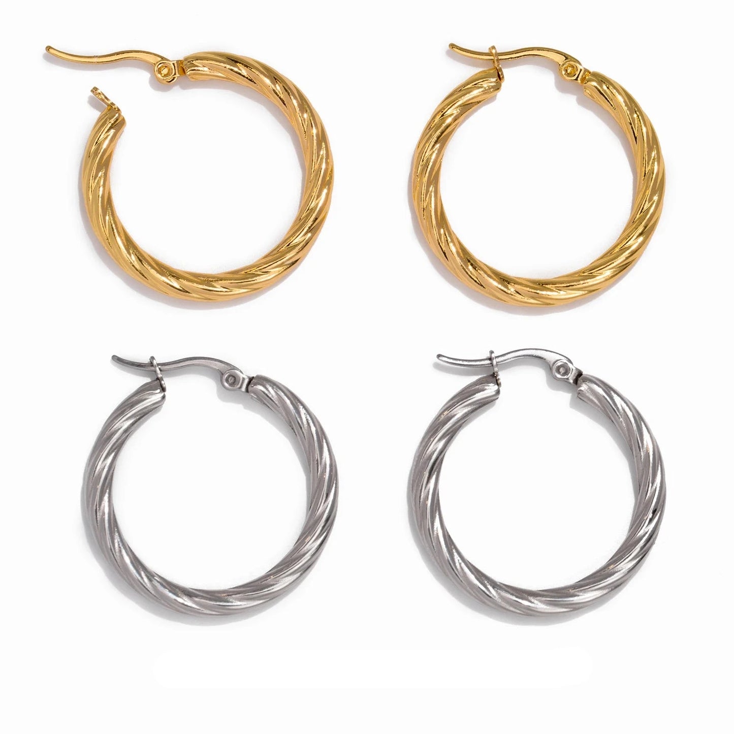 Aquarly Bold Twist Hoops