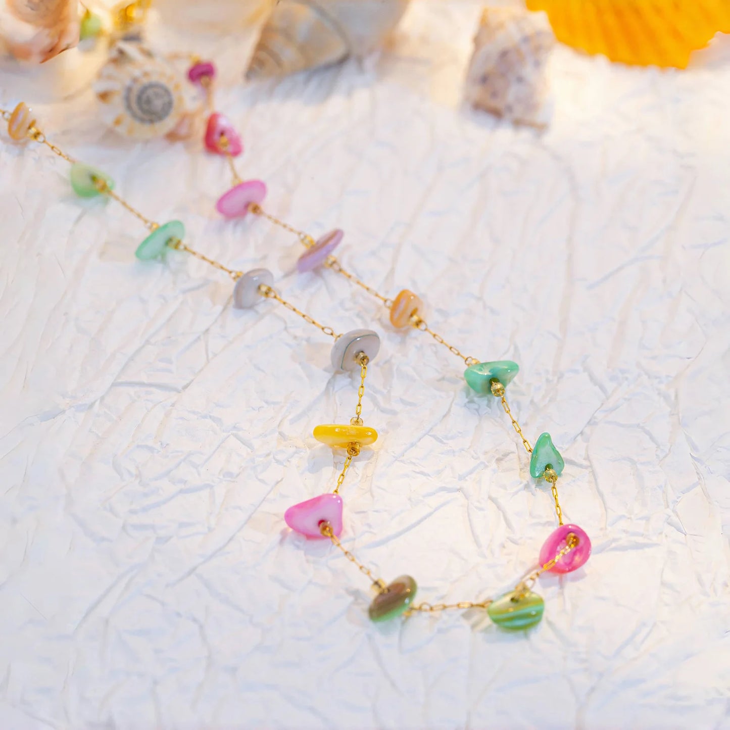 Aquarly Rainbow Shell Necklace