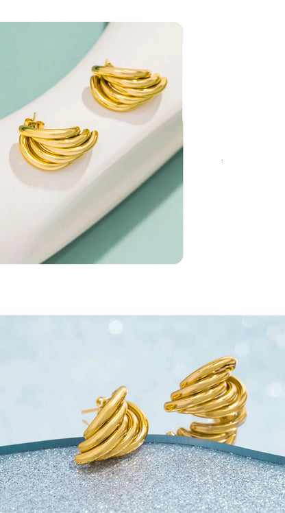 Aquarly Golden Wave Hoops