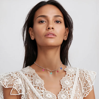 Aquarly Pearl Starfish Necklace