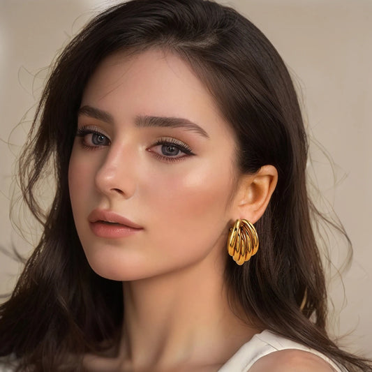 Aquarly Golden Wave Hoops