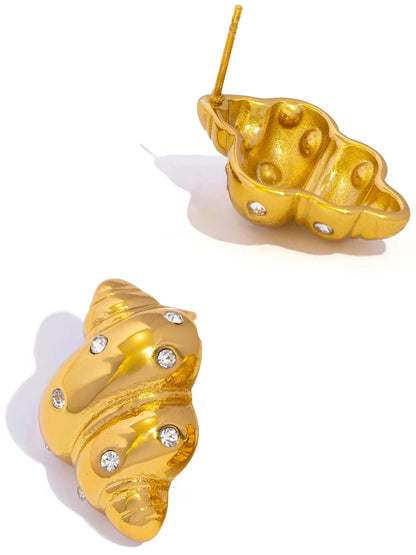 Aquarly Rhinestone Conch Earrings