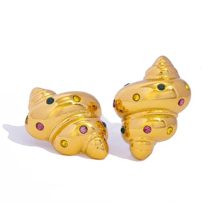 Aquarly Rhinestone Conch Earrings
