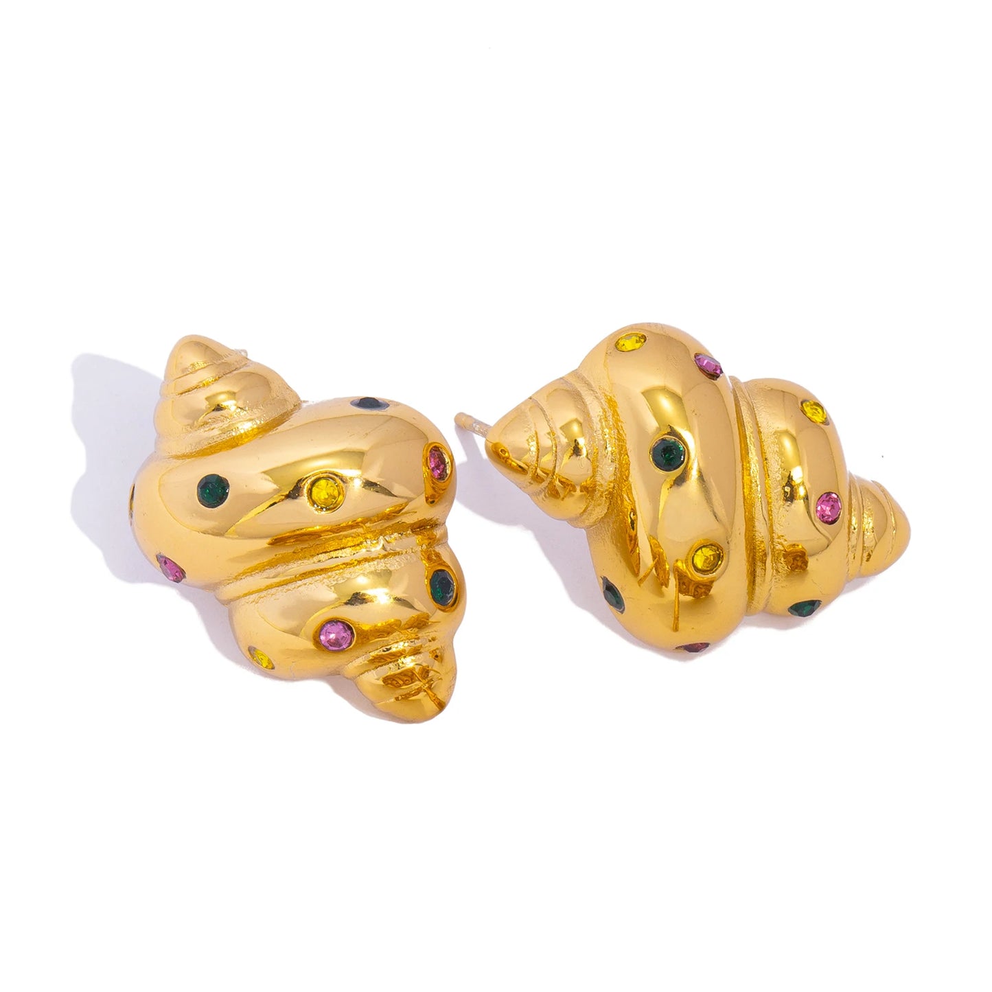 Aquarly Rhinestone Conch Earrings