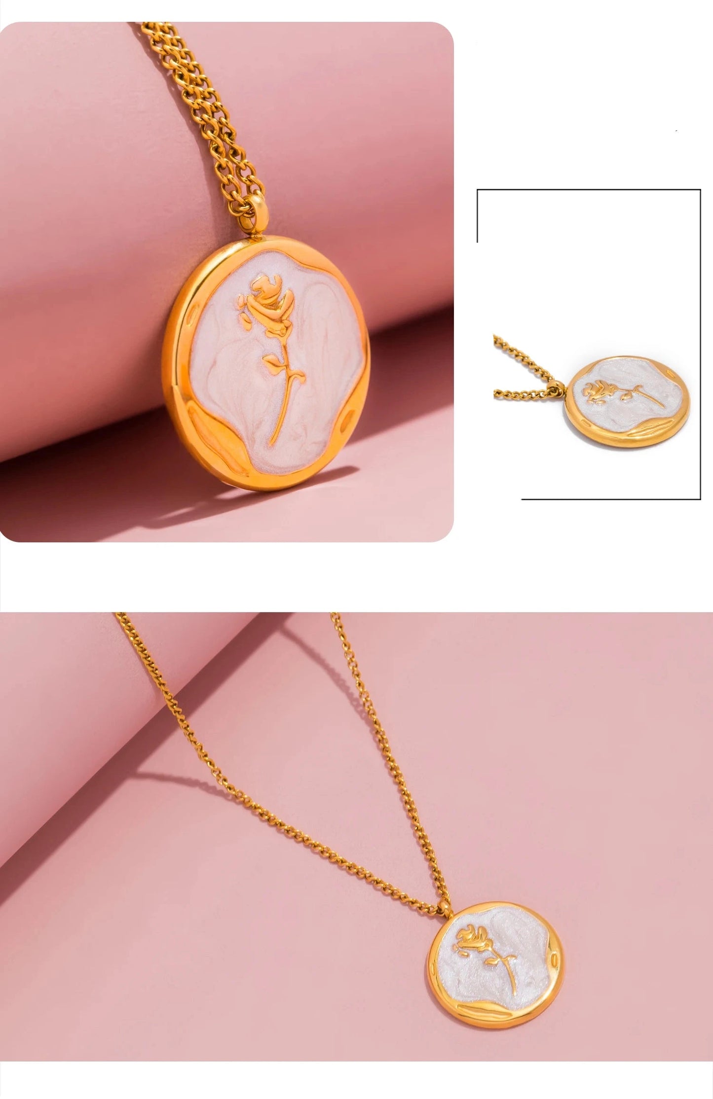 Aquarly Rose Medallion Necklace