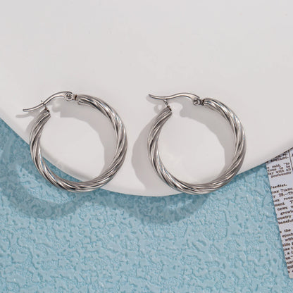 Aquarly Bold Twist Hoops