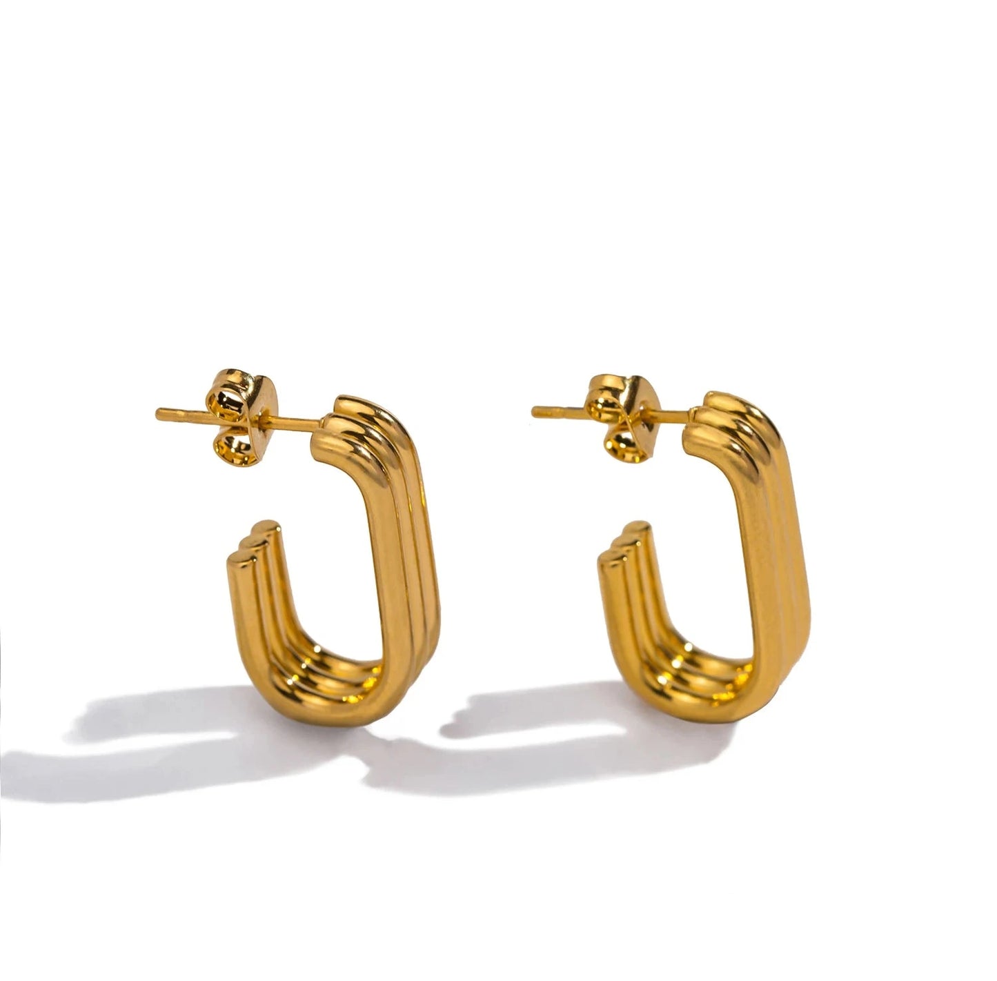 Aquarly Triple Wave Hoops