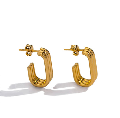 Aquarly Triple Wave Hoops