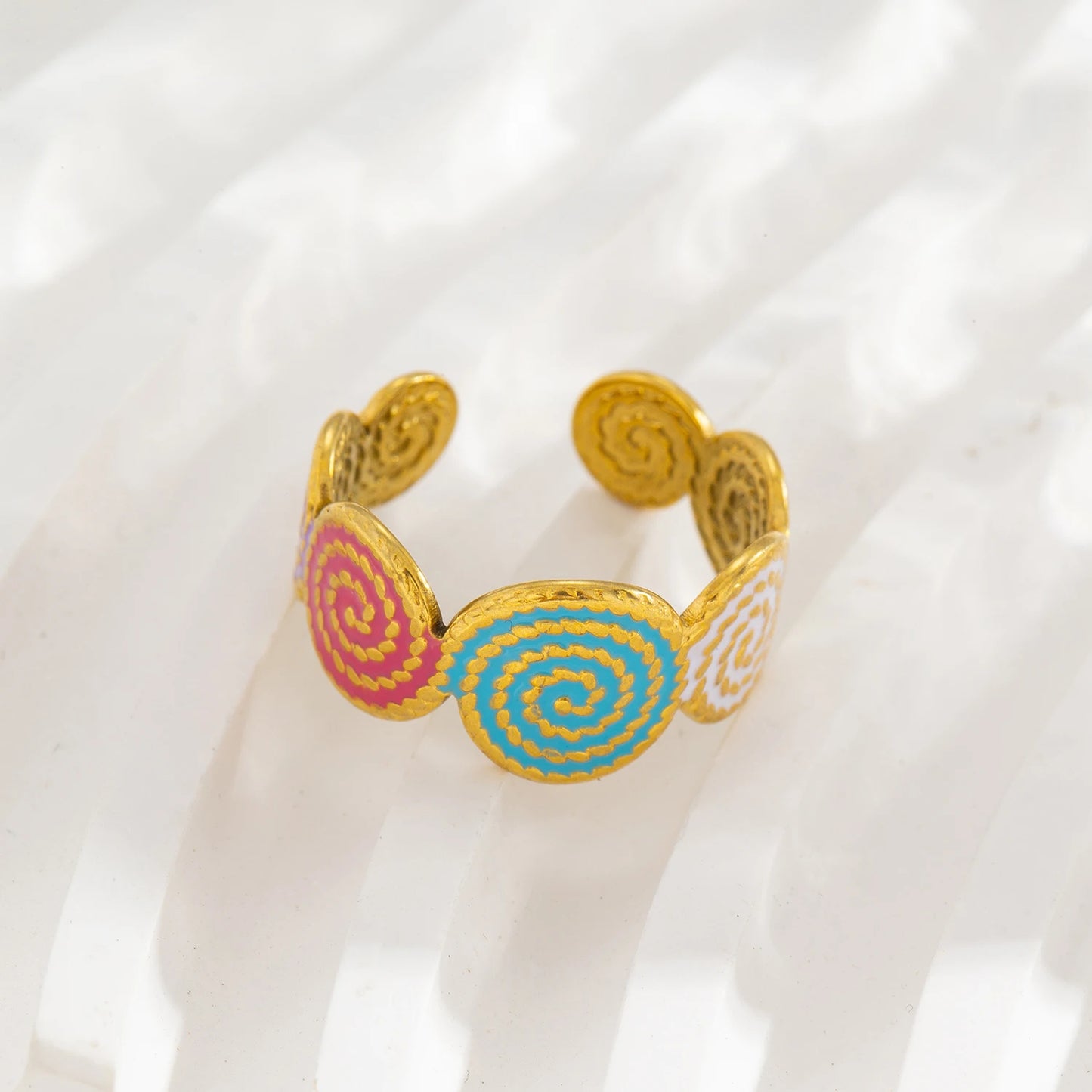 Aquarly Twist Enamel Ring