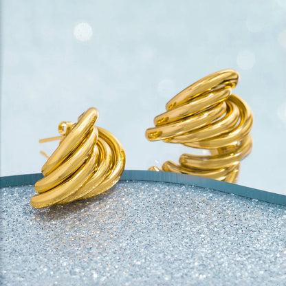 Aquarly Golden Wave Hoops