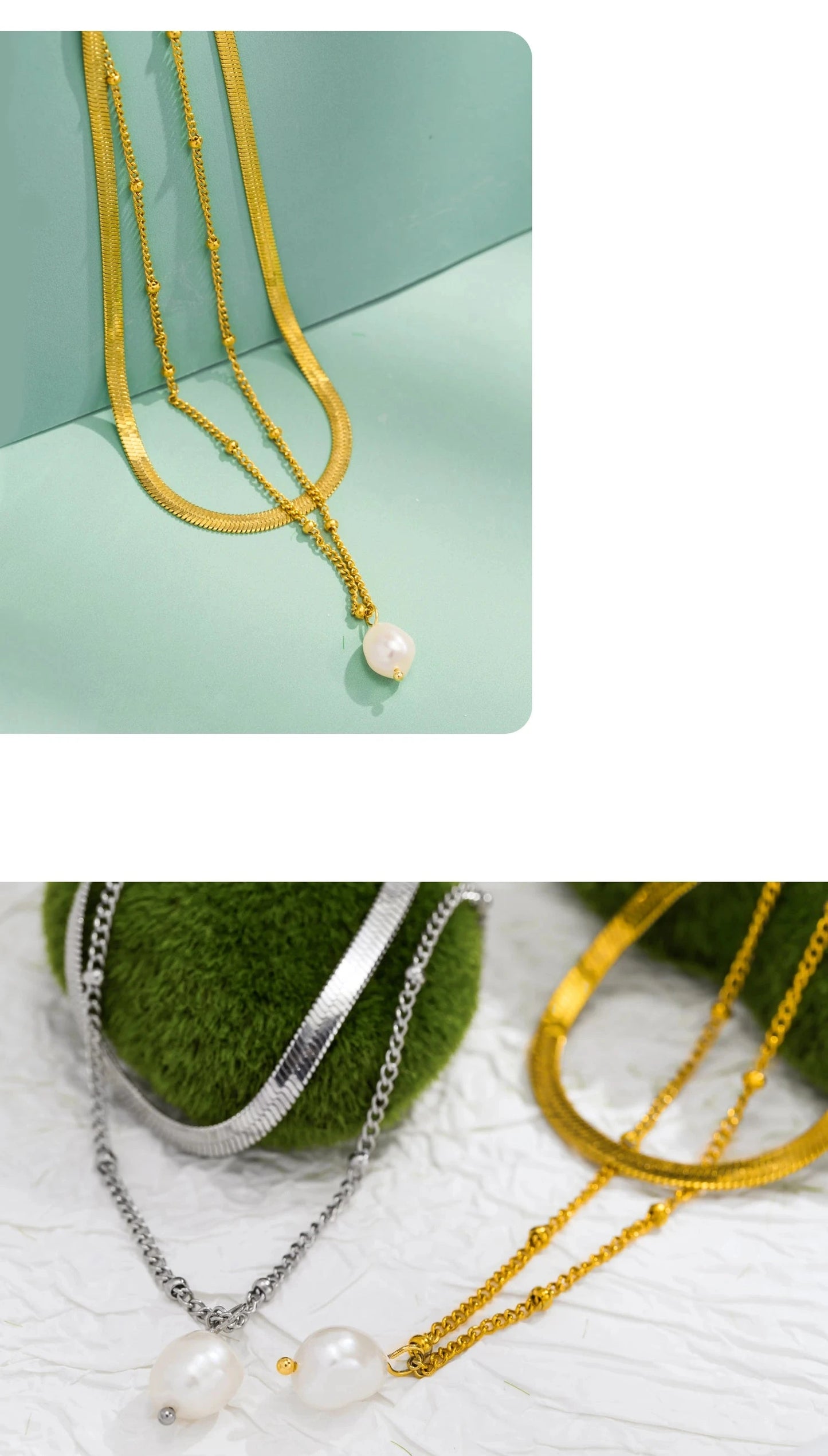 Aquarly Double Pearl Necklace