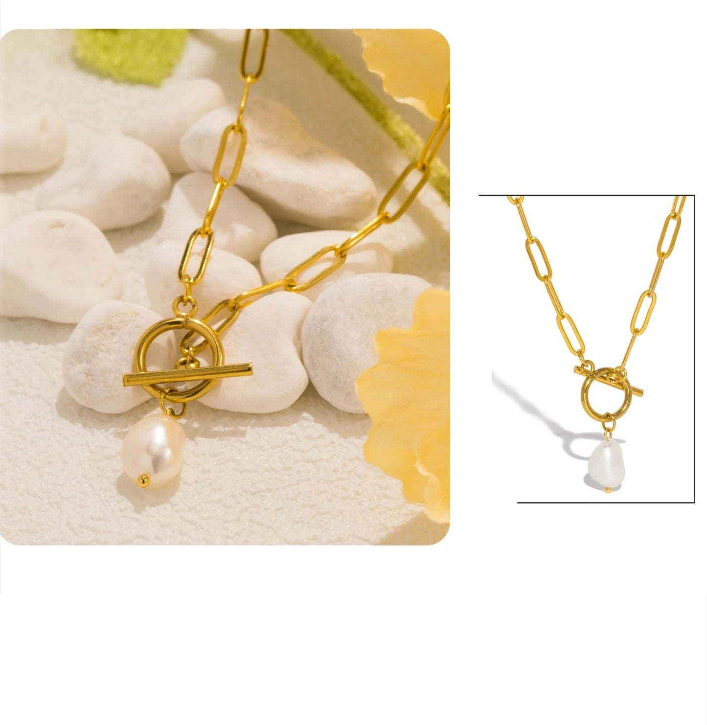 Aquarly Luna Pearl Necklace