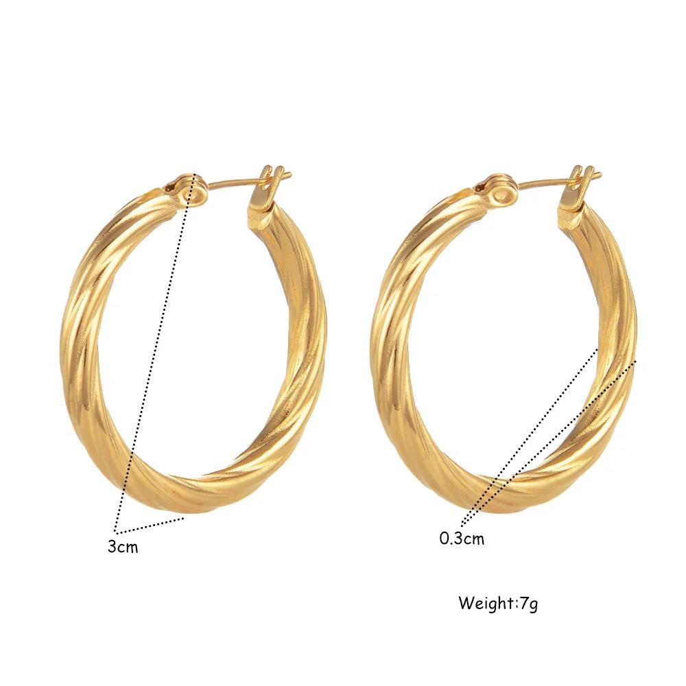 Aquarly Twist Hoops