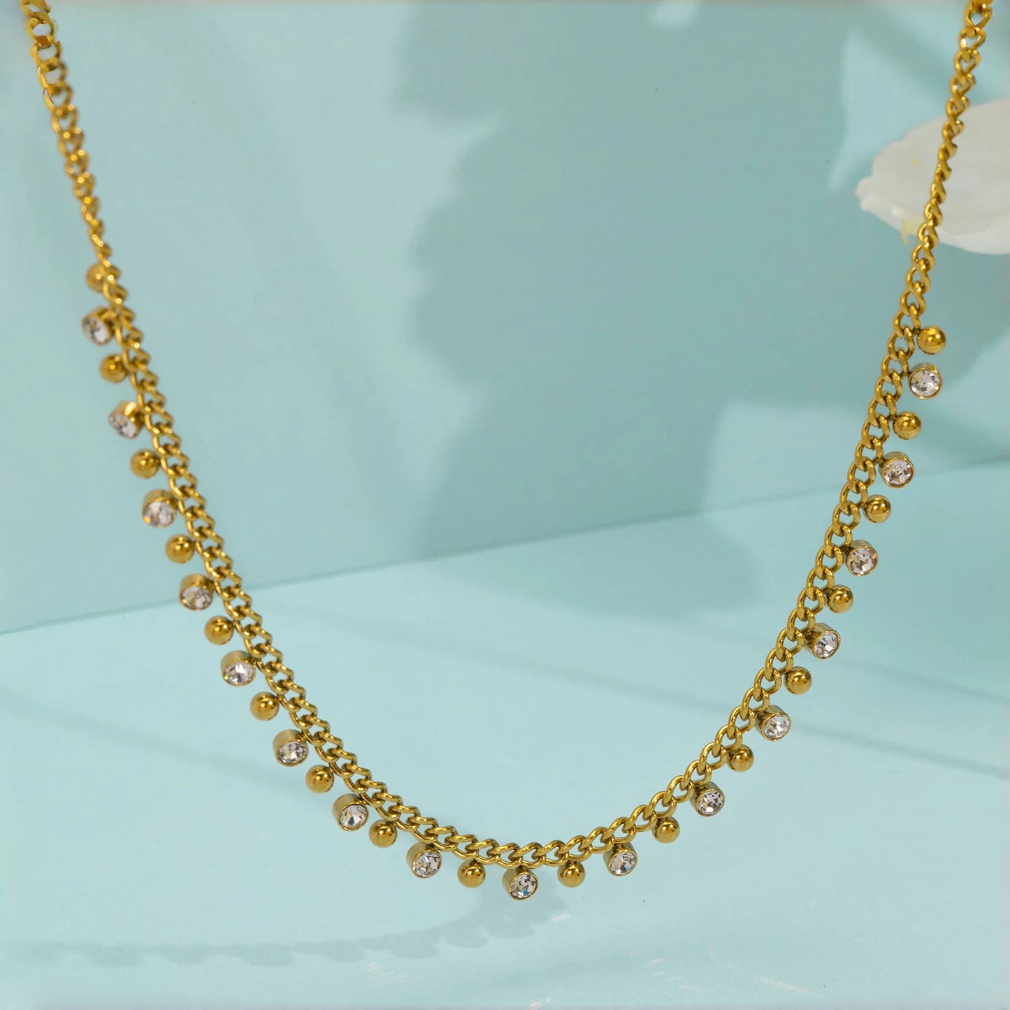 Aquarly Shimmer Lock Necklace